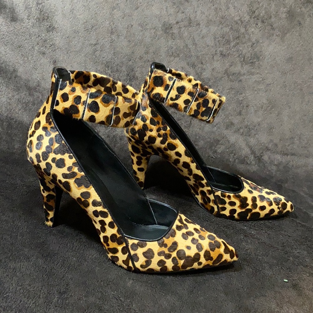 Leopard Print Nine West Shoes with Ankle Straps
